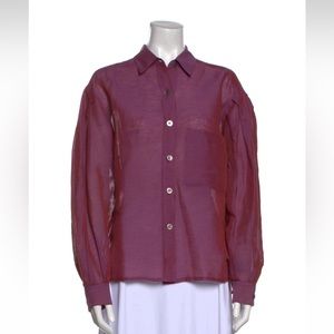 Vintage Salvatore Ferragamo Linen Button-Up Top